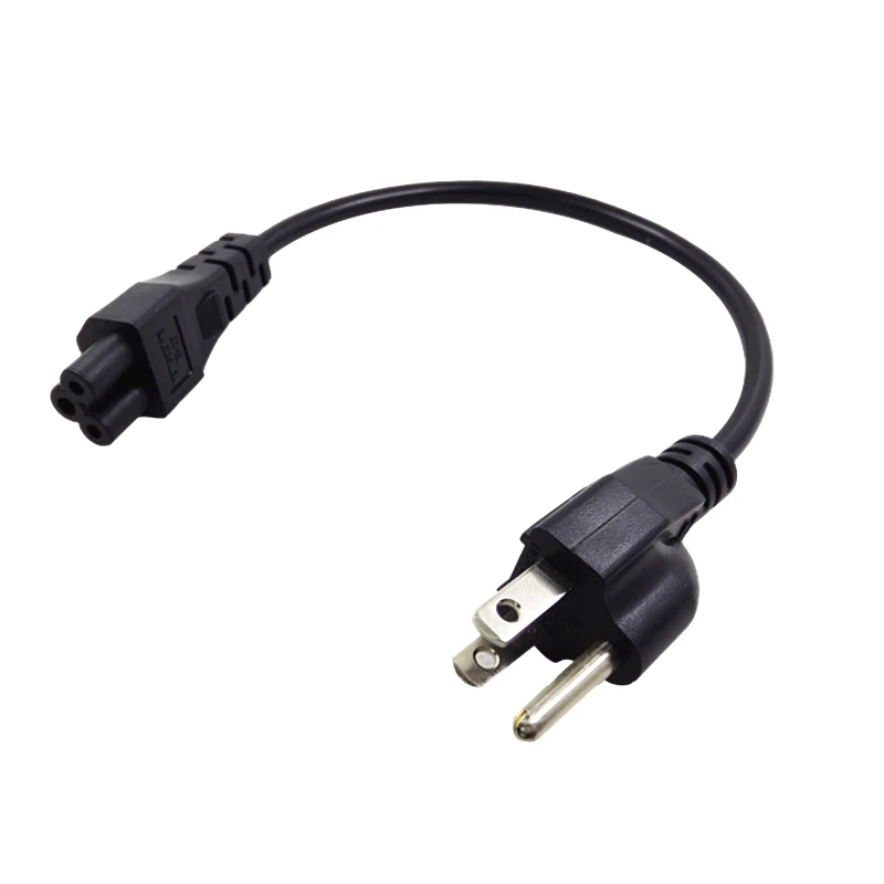 

Computer AC Power Cord Laptop Portable Power Short Cable 20cm ( IEC 60320 C5 To Nema 5-15P )