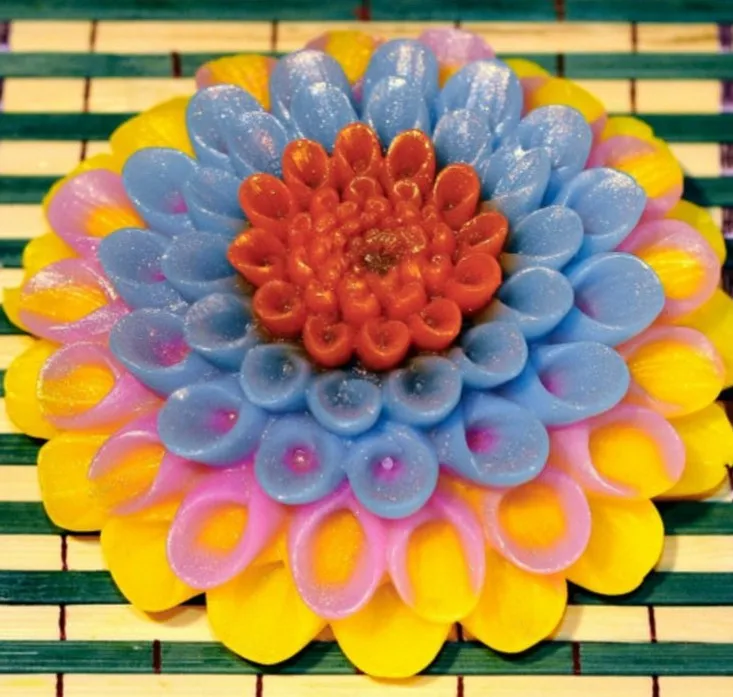 

Dahlia silicone mould flower shape handmade soap and candle molds