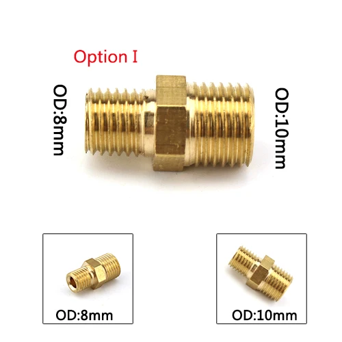Option I x1 PCP Airforce медный двойной конец штекер M10x1 M8x1 женский мужской резьба быстроразъемный соединитель воздушная розетка соединение фиттинги - Цвет: Option I x1