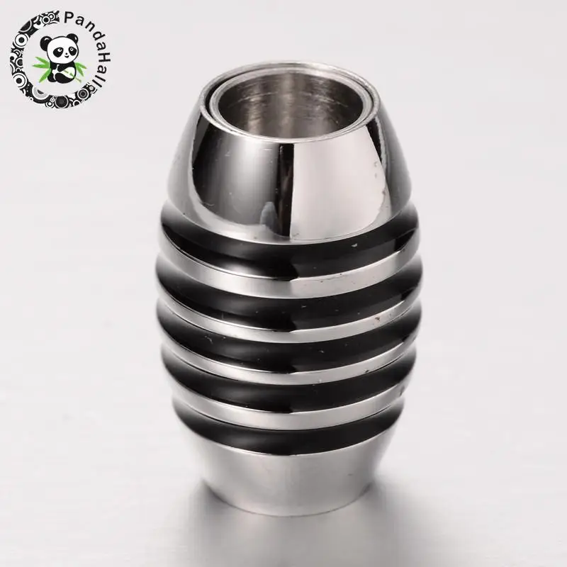 

Barrel 304 Stainless Steel Magnetic Clasps, Gunmetal & Stainless Steel Color, 18x11.5mm, Hole: 6mm