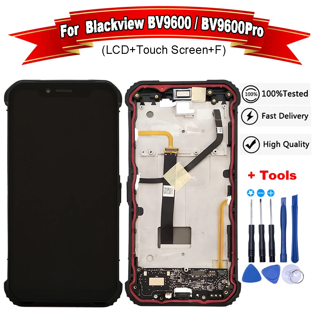 Новый ЖК дисплей с сенсорным экраном для Blackview BV9600 Pro дигитайзер в сборе рамкой
