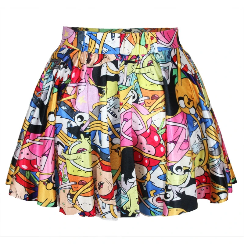 Летние юбки женские стимпанк мультфильм сладкий мини юбка барокко Высокая Талия
