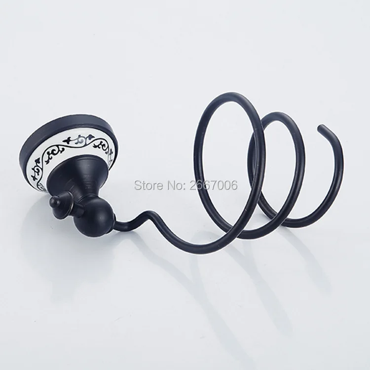 Настенный латунный держатель для фена ZR2530 керамический с черным бронзовым