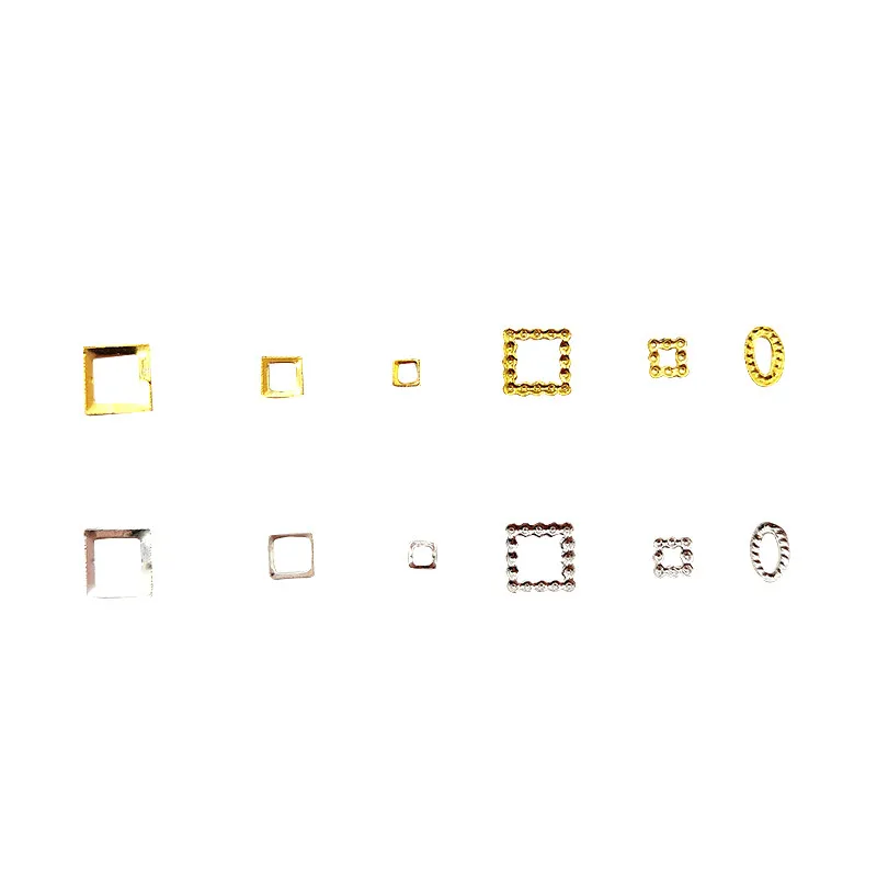 

1 Box 3D Gold/Silver Mixed Size Alloy Hollow Cross Round Nail Art Decoration Accessories Nail Stickers Nails Salon Supplie Wheel