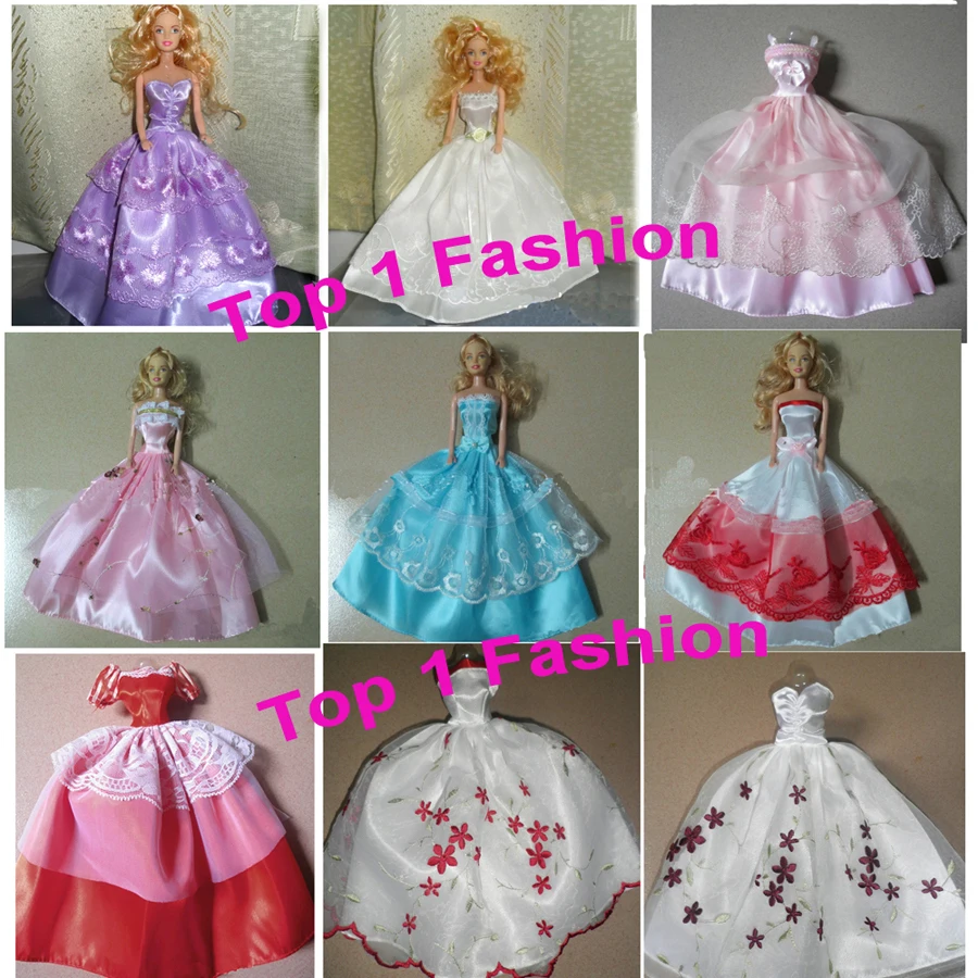 2014 оптовая продажа 100 штук/слот BJD 1/6 платье для куклы принцессы Барби|princess doll