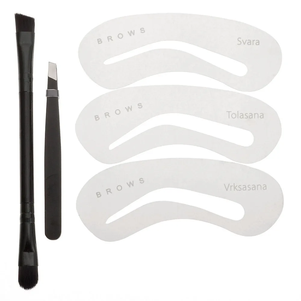 4 цвета пудра для бровей кремовая палитра формовочный трафарет шаблон угловая