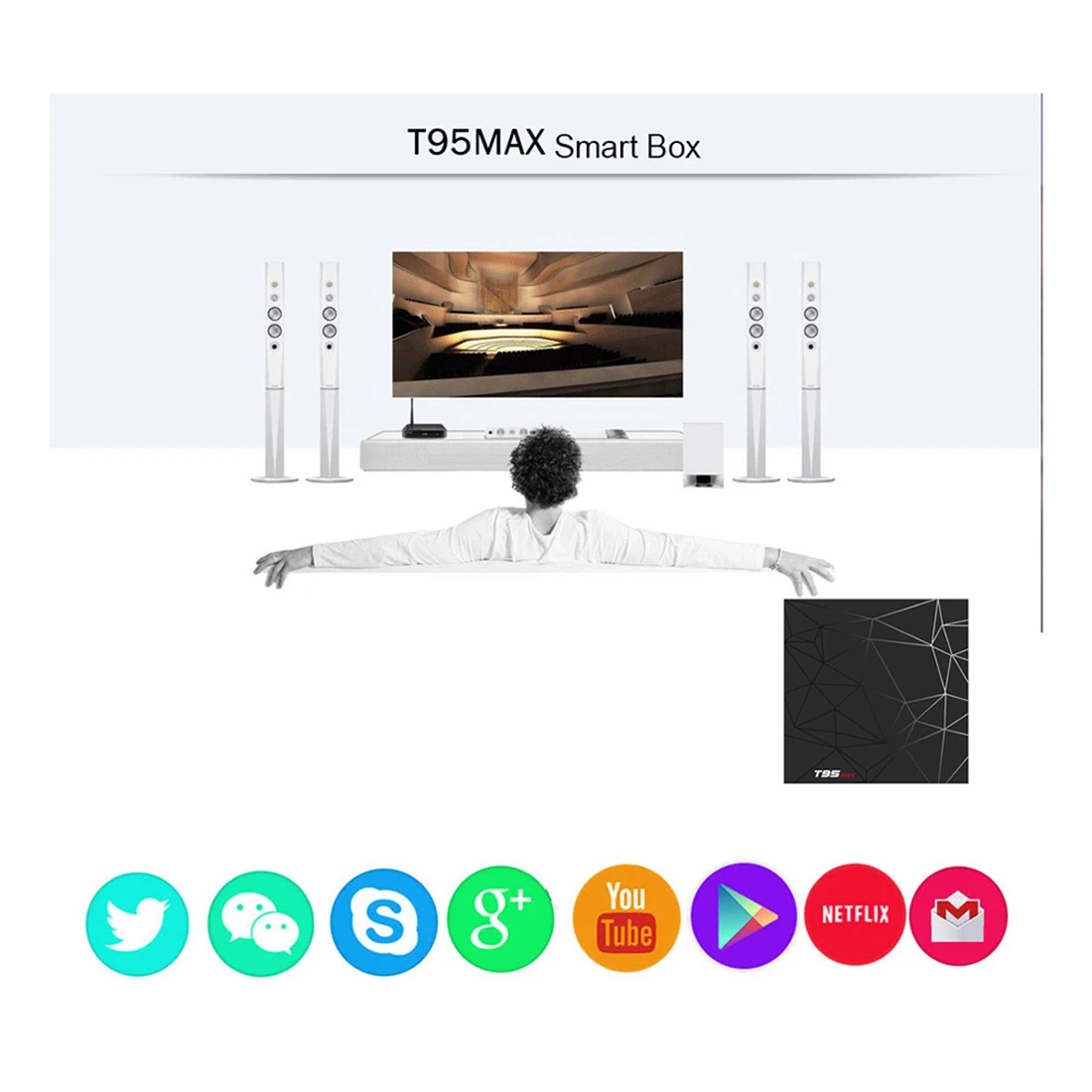 T95 Max Smart tv Box 2 ГБ+ 16 ГБ/4 Гб+ 32 ГБ/4 Гб+ 64 ГБ Android 9,0 USB 3,0 четырехъядерный мини-приставка HD 6K медиаплеер wifi кинотеатр