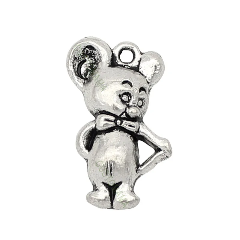 

80pcs-Antique Tibetan Silver Mouse Charms Pendant 21x12mm