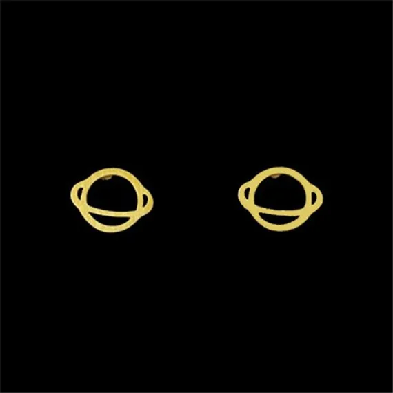 DIANSHANGKAITUOZHE Stainless Steel Saturn Fashion Jewelry Women Earrings Gold Plated Star Stued Earring Party Bijoux Accessories |