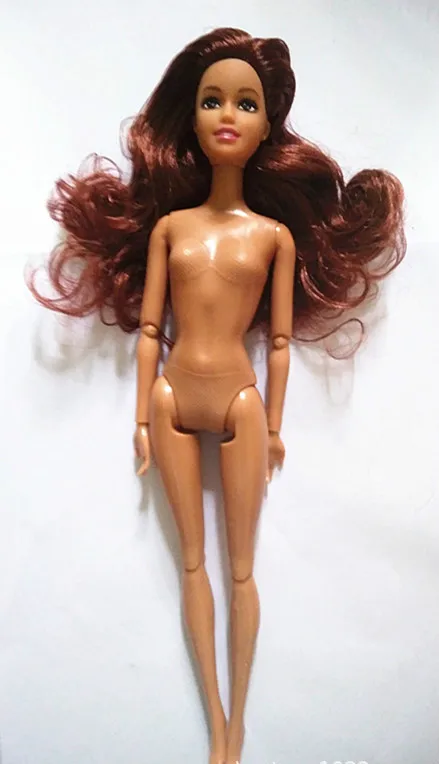 30 см черная Коричневая кожа bjd кукла с 11 подвижными Соединенными густыми волосами