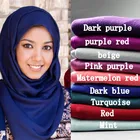 21 цвет, высокое качество, трикотажный хиджаб, хлопок, однотонный, эластичная шаль, платок, макси шарф, мусульманская повязка на голову, Sjaal, 10 шт.лот