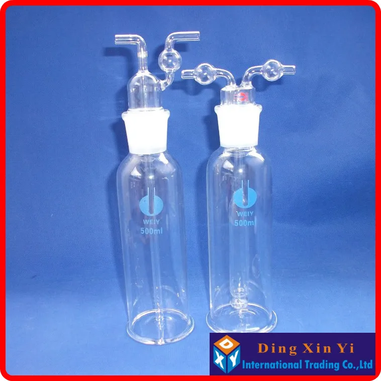 500 мл газовая моющая бутылка монтеггии пористая трубка лабораторная стеклянная