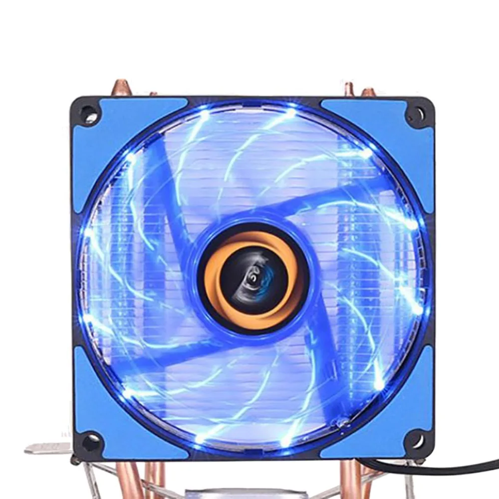 Алюминий радиатора 4 теплопроводов холодильник Процессор кулер для LGA 775/1150/1151/1155/1156/1366 и FM1/2, AM2+/3+ TDP 160 Вт 90 мм светодиодный Процессор вентилятор