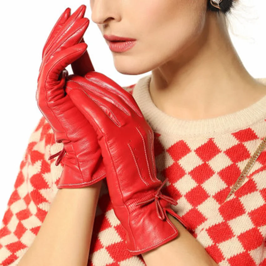 Поступление Fashionbowknot наручные мужские перчатки из натуральной кожи для женщин