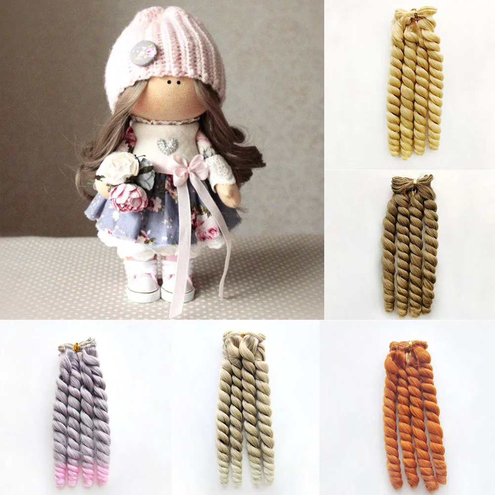 

1piece 20cm High Temperature Fiber Curly Hair Extensions for Kurhn/BJD/SD/Pullip/Blyth/American Doll DIY Handmade Doll Wigs Hair