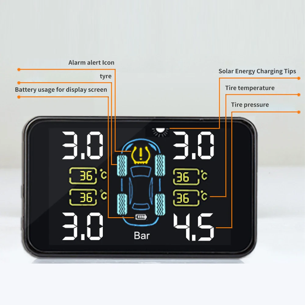 TPMS встроенный внешний датчик солнечного заряда автоматический блок регулируемого температурного давления для всех моделей 6.8Bar ниже
