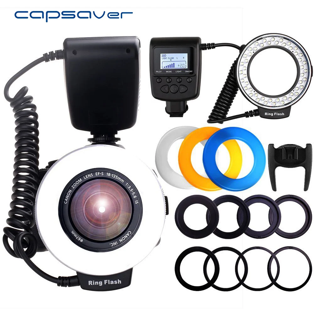 Capsaver rf 550d макро светодиодный кольцо вспышка Speedlight Speedlite для Canon Nikon Sony Горячий