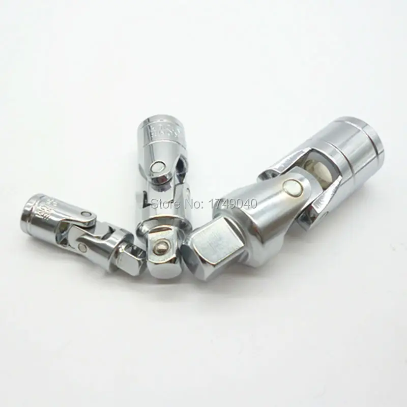 3 Pc 1/4&quot 3/8&quot 1/2&quot Universal Joint Set Ratchet Angle Extension Bar 4 Square Drive Sockets Adapt Bendy Flexible |