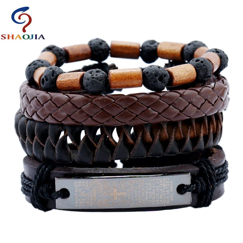 Новинка 2017 мужские ювелирные изделия из бисера кожаный браслет сплава