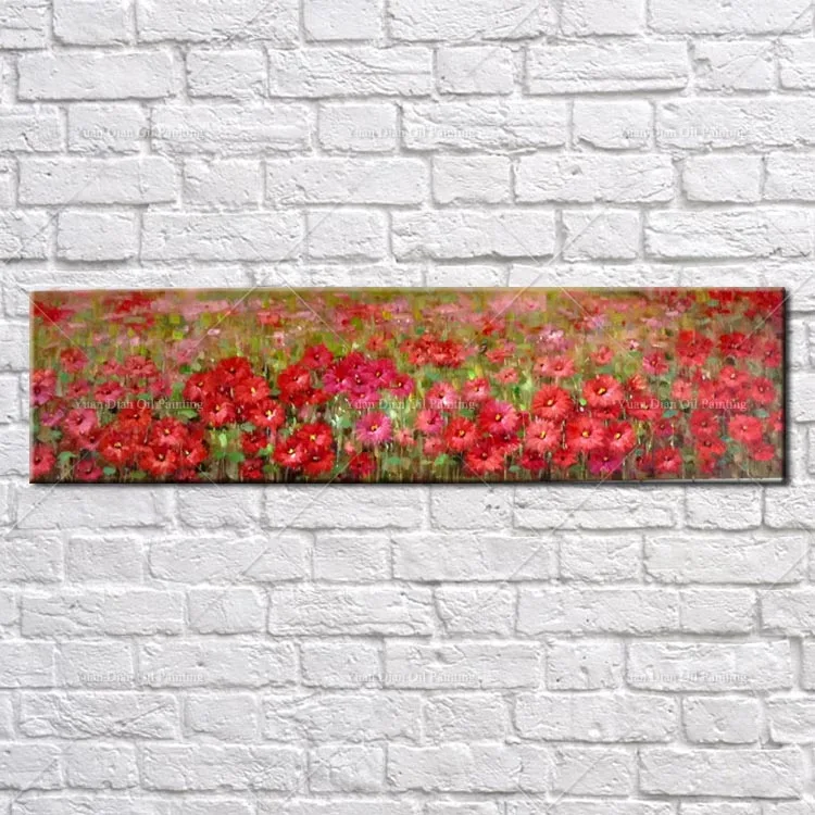

Red Flower Garden Classic Picture Handpainted Abstract Oil Painting On Canvas Wall Art Wall Pictures For Living Room Home Decor