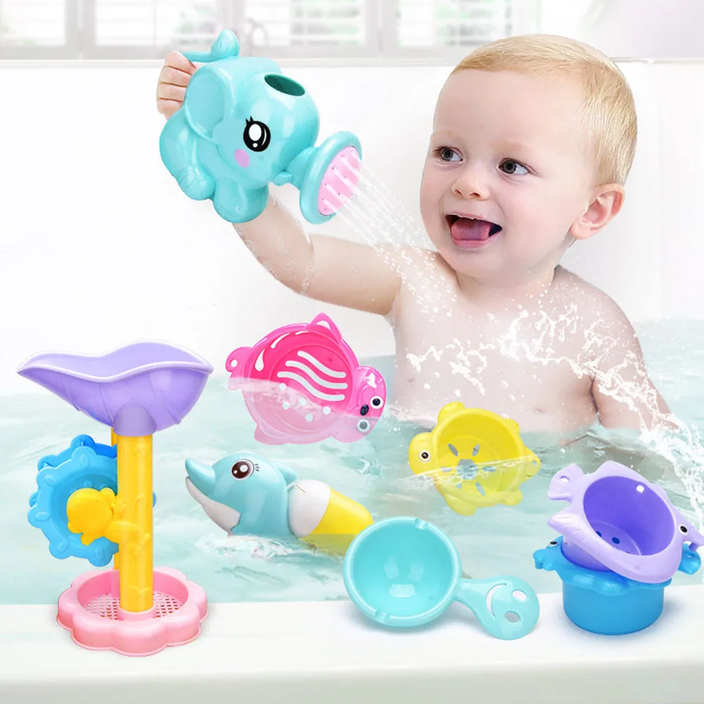 Детские игрушки для ванной аксессуары водяной спрей душа игровая игра детей 9