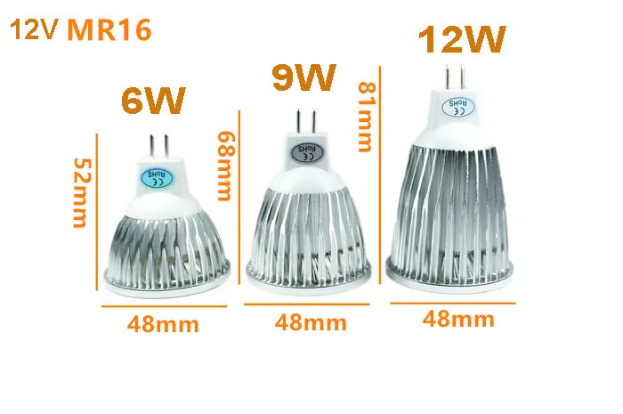 Светодиодная лампочка MR16 GU5.3 высокой мощности для прожектора приглушаемый Led
