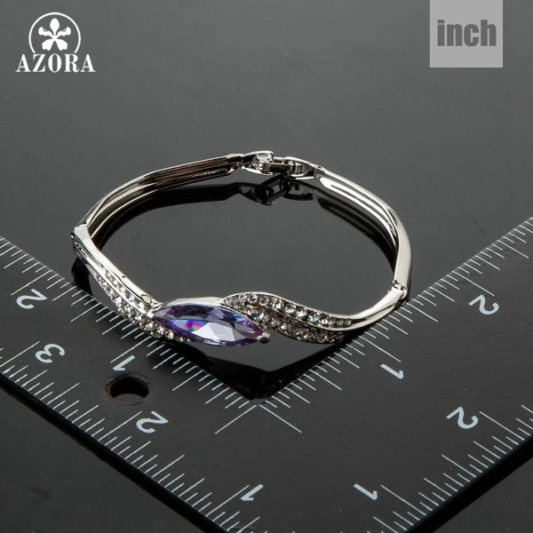 AZORA Curve Band дизайн капли воды CZ браслет TB0032