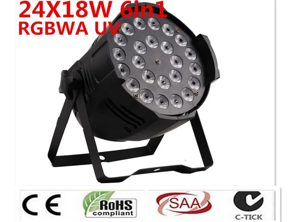 Светодиодный прожектор rgbwa + uv 6 в 1 сценический 24x18 Вт rgbwa|par led|led parrgbwa led par |