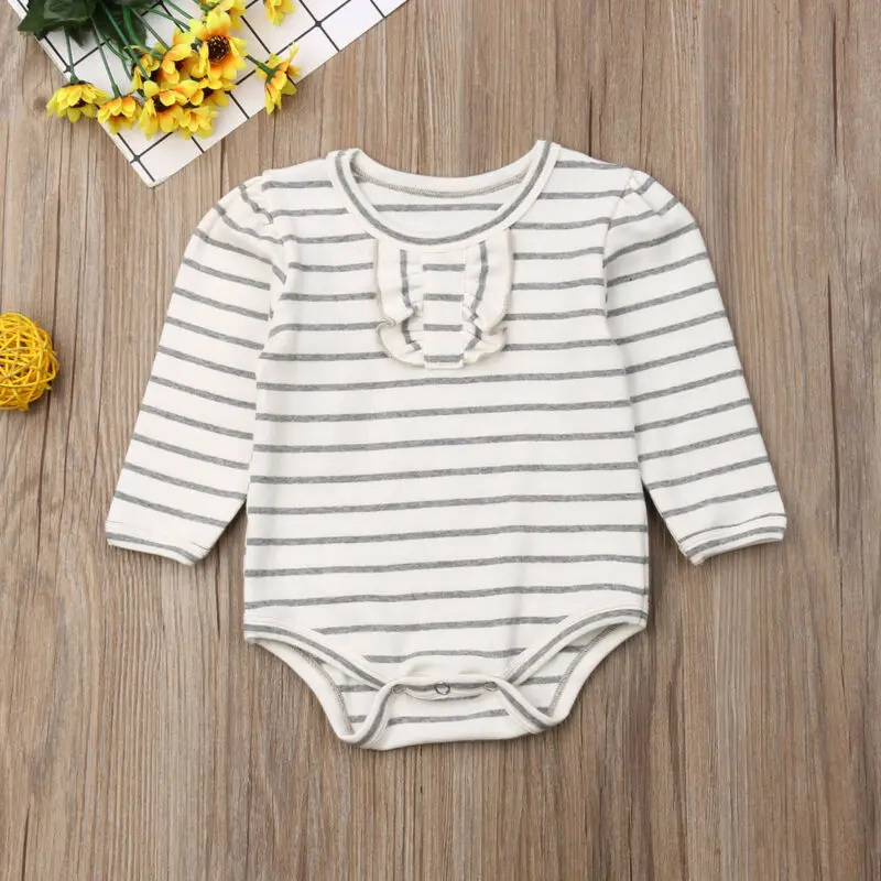 3PCS Newborn Infant Baby Girl Clothes Romper Long Sleeve Jumpsuit Autumn Outfit 0-18M | Мать и ребенок