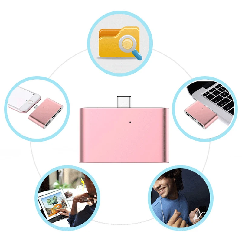 30 шт./лот 4 в 1 USB 3.1 USB-C Тип C TF Micro SD OTG Card Reader для Macbook 12 дюймовый Мобильный телефон |