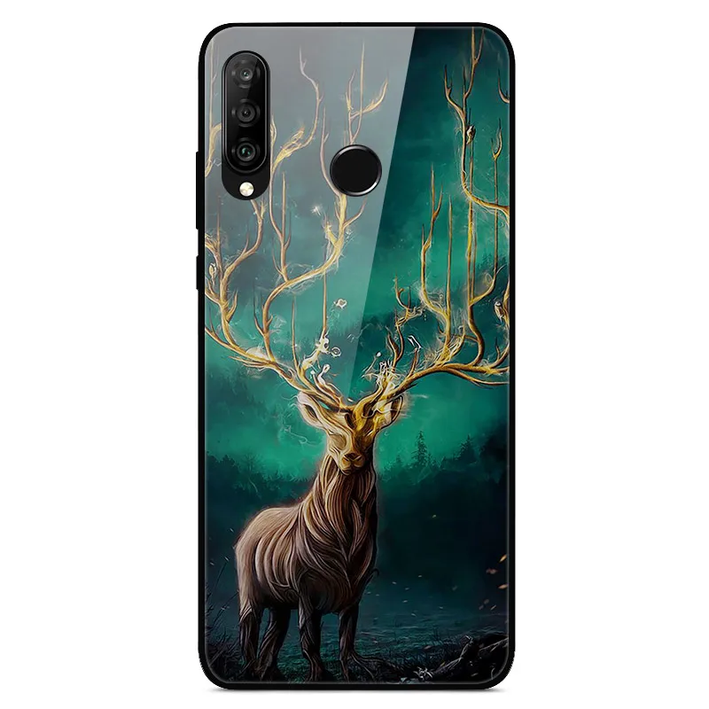 Для huawei P30 Lite чехол P30Lite глянцевое стекло TPU рамка твердая задняя крышка для huawei P30 Lite MRA-LX1M Nova 4E P 30 Lite чехол