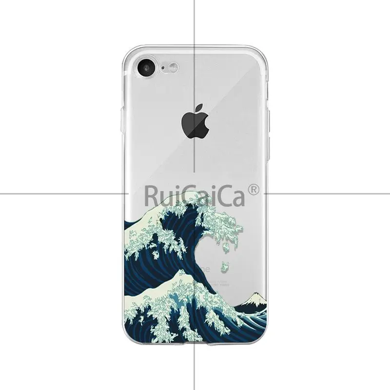 A4 Ruicaica японский art wave прозрачный мягкий чехол для телефона iPhone X XS MAX 6 6 S 7 7 plus 8 8 Plus 5 5S XR - Цвет: A4