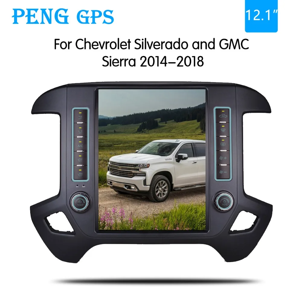 Вертикальный автомобильный радиоприемник в стиле Tesla на Android 8 1 с GPS для Chevrolet Silverado