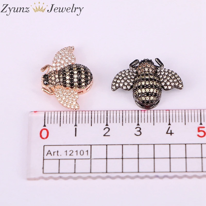 5 шт. ZYZ 9872 чешские Драгоценности Micro Pave Цирконий декор в виде пчел из Кулоны