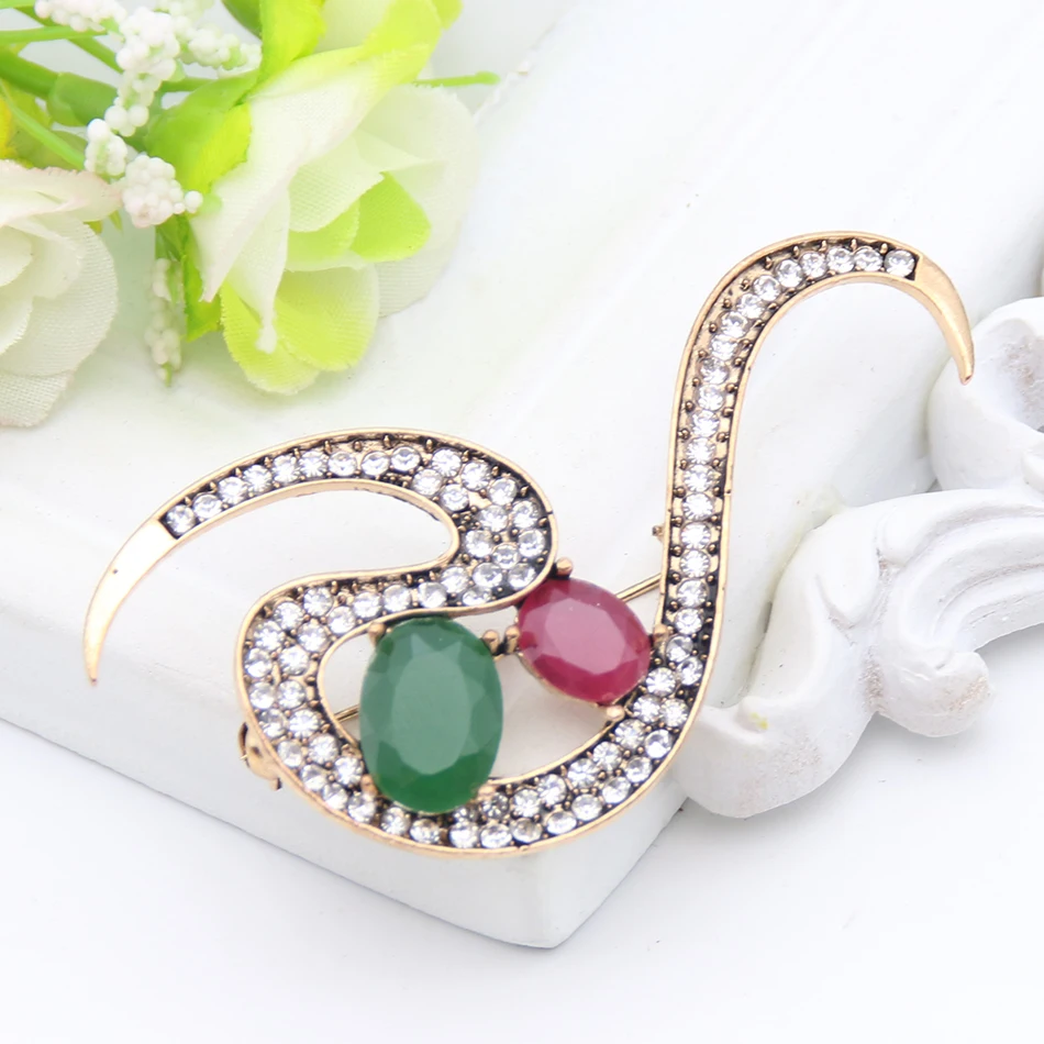 Винтажная Турецкая женская брошь из смолы в форме цветка булавка линия потока