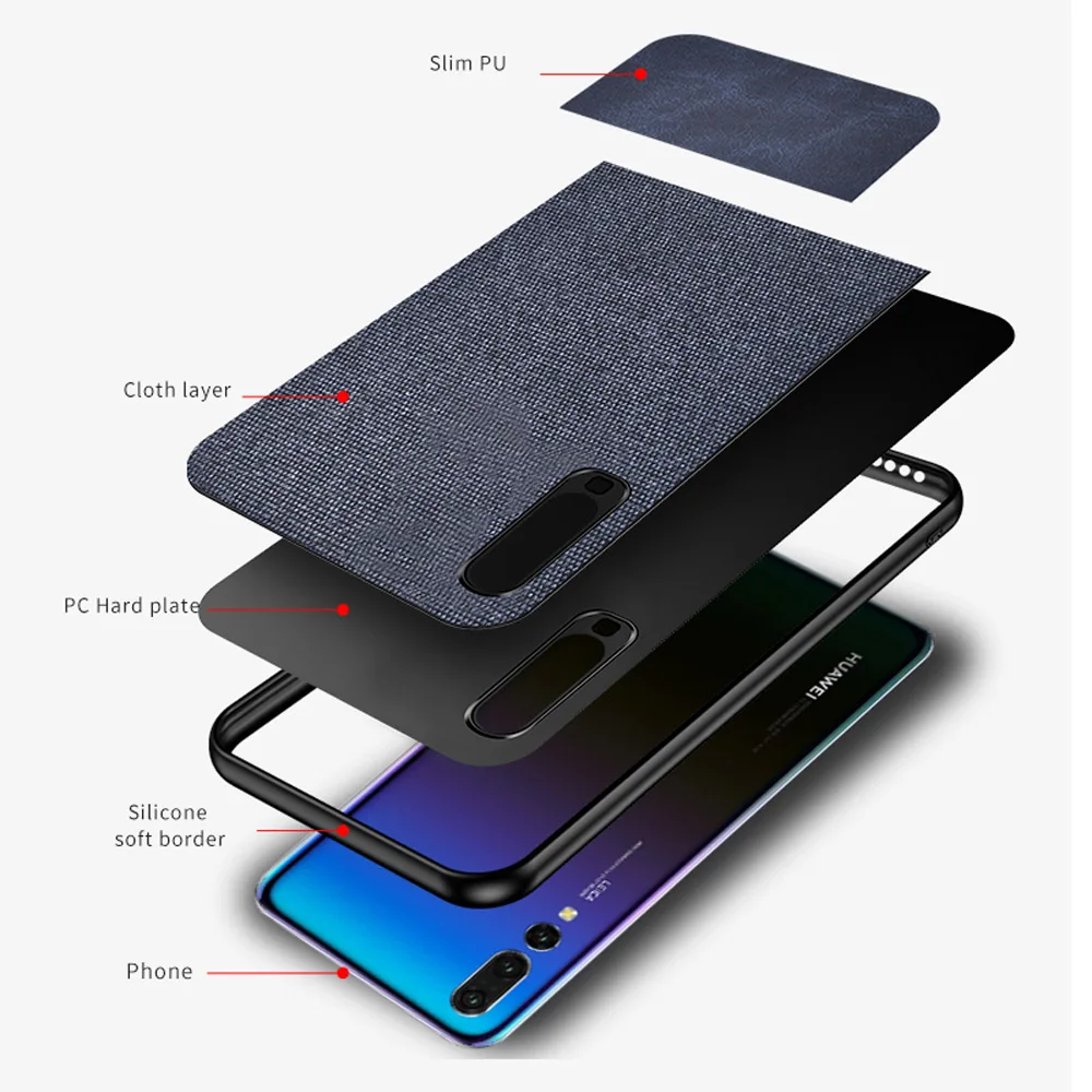Чехол для huawei P20 Lite P30 mate 20 Pro тканевый силиконовый чехол для телефона huawei Nova 3i 3 3e 4 4e 5 5i чехол