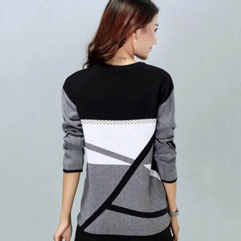 2019 весна/осень Новый Для женщин свитера вязать большой размер трикотажный