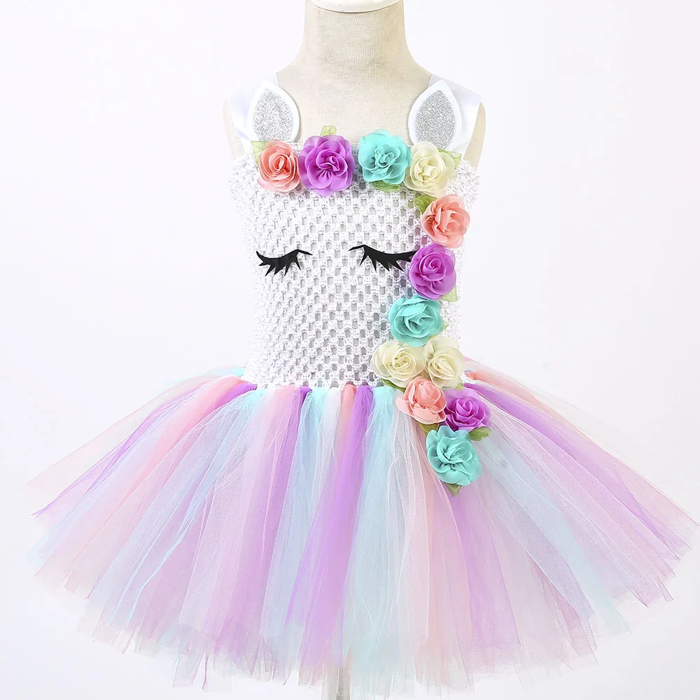 Only Unicorn Dress Пастельная одежда; платье-пачка до колена с цветочным рисунком и единорогом для девочек; Радужное платье принцессы без рукавов; платье с рисунком Пони для маленьких детей; Vestido 8 - Цвет: Only Unicorn Dress