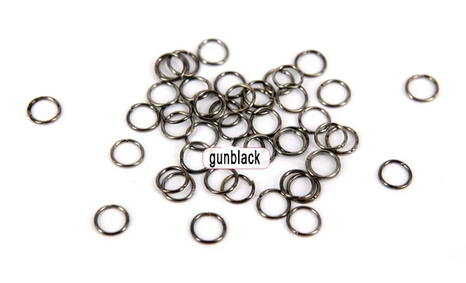 gunblack 100 шт./пакет 4681012 мм металлические соединительные кольца серебро/золото/бронза Цвет Разделение кольца Разъемы Набор «сделай сам» для конечные бусины в форме цветов, для изготовления ювелирных изделий - Цвет: gunblack