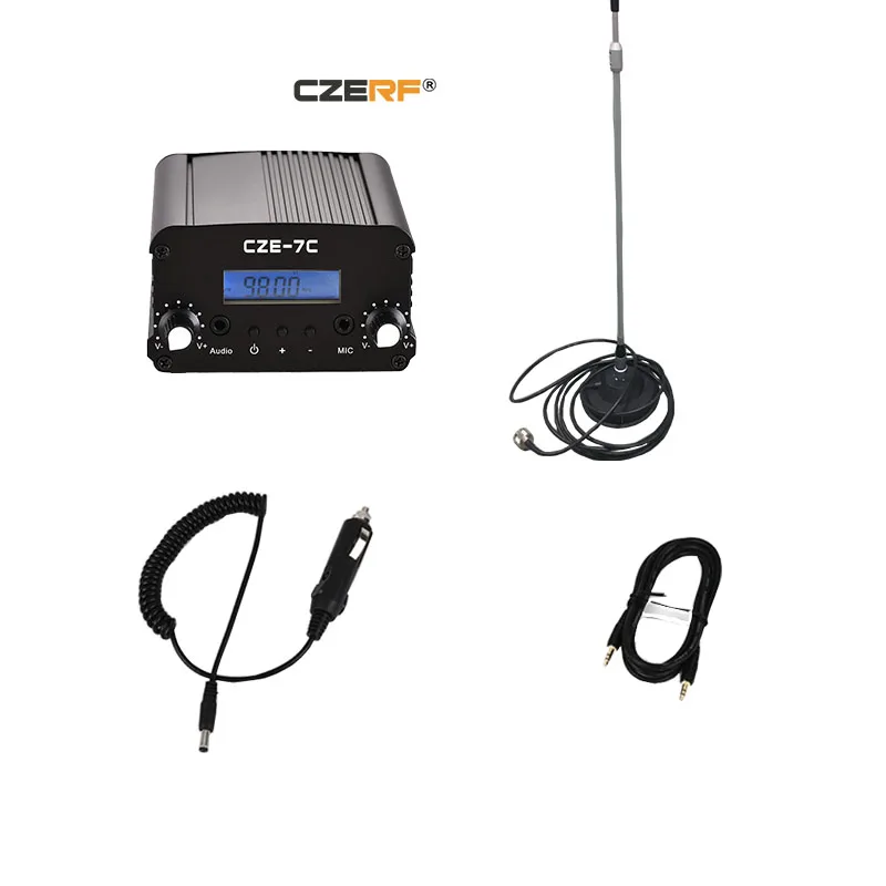 

CZE-7C 1 Вт/7 Вт беспроводной fm-трансмиттер мини-усилитель звука с автомобильной антенной из алюминиевого сплава