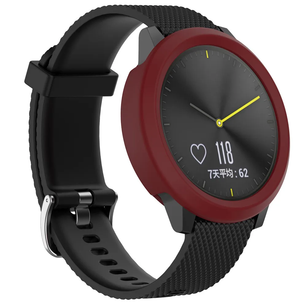 WE Высококачественный мягкий силиконовый чехол, защитный чехол для Garmin vivomove HR, удобный на ощупь, 42,5 мм, черный, L0322 - Цвет: WE