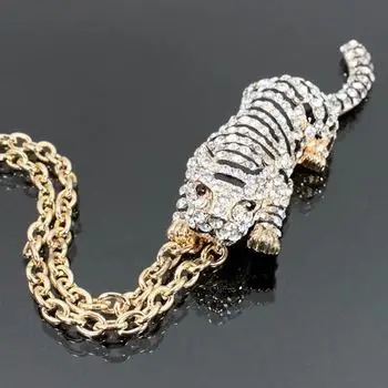 В стиле панк сплав эмаль тигра Цепочки и ожерелья Мода звено цепи хип хоп