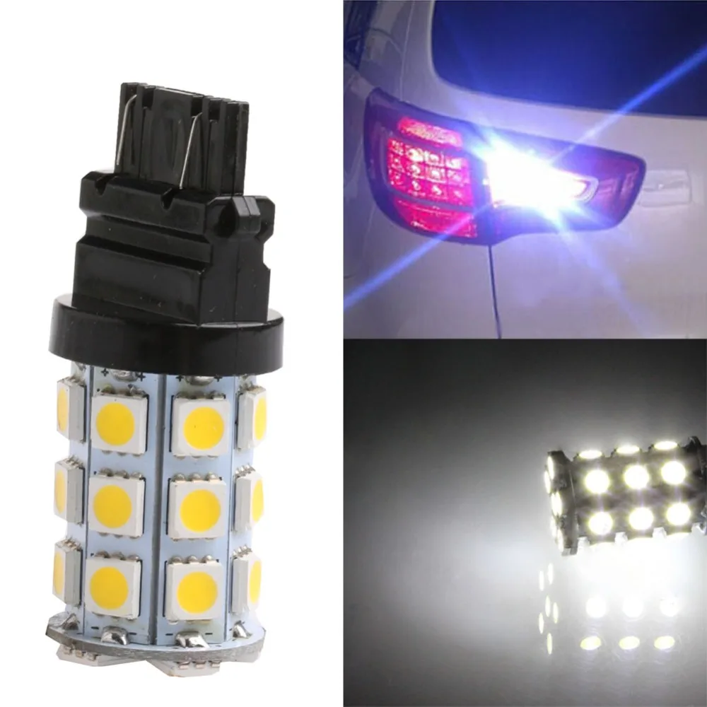 Светодиодный задний стоп сигнал поворота T25 3157 3156 27 SMD 5050 теплый белый свет