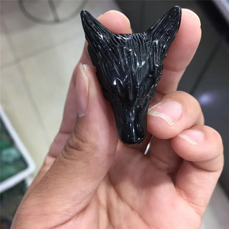 Прямая поставка натуральный кристалл обсидиана драгоценный камень подвеска в