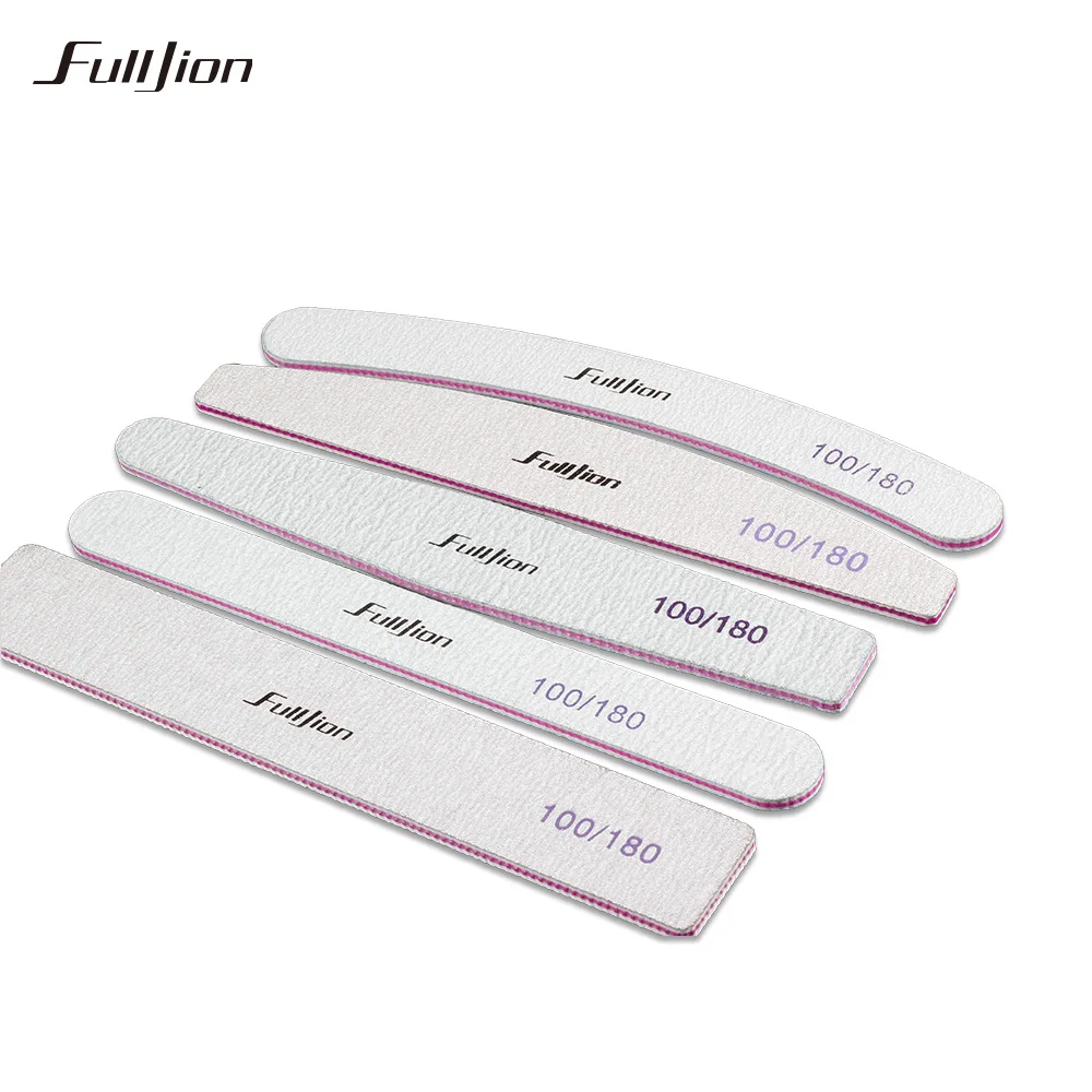 Fulljion 5 шт./лот серая лодка пилочки для ногтей 100/180 шлифовальный буферный блок для педикюра маникюрный Полирующий лак для красоты Инструменты для ухода за ногтями