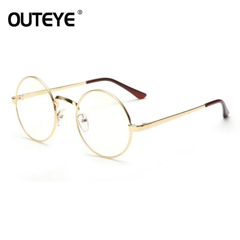 Outeye круглый металлический круг очки кадр для мужчин и женщин модные ретро с