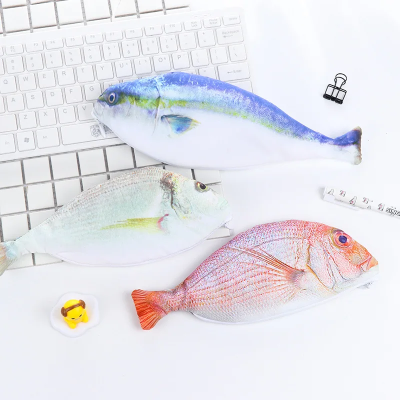 Оригинальный чехол для карандашей в форме рыбы милый тканевый пенал Корейском