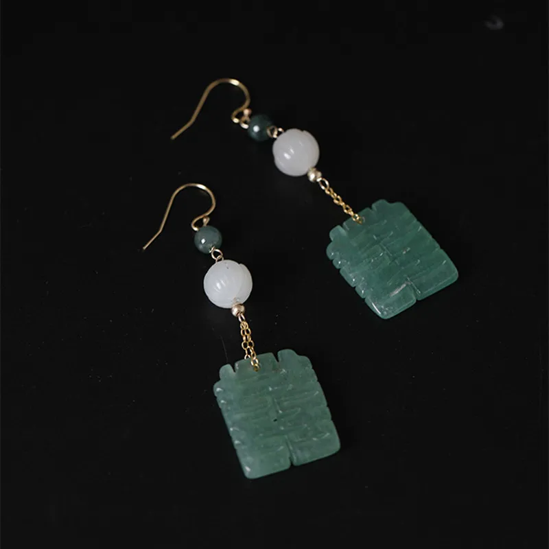 Женские Геометрические висячие серьги из чистого серебра 925 пробы с натуральным