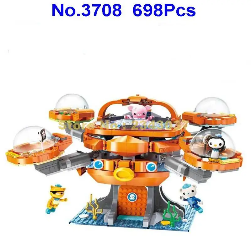 3708 698 шт. Octonauts Осьминог октопод Playset и барнаклс просветить строительные блоки