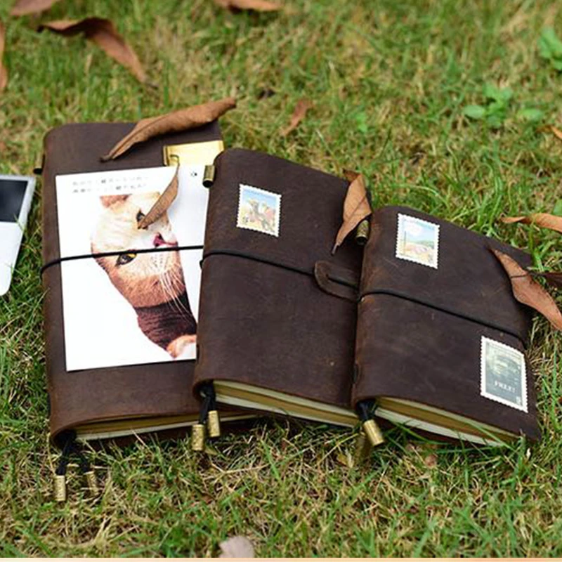 Genuine leather notebook travelers journal agenda handmade planner notebooks vintage diary caderno sketchbook school supplies
